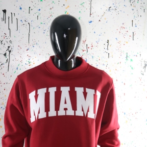 Sudadera MIAMI con cuello simulado, 450 GSM, nombre personalizado, bordado en aplique, corte holgado, 100% algodón, felpa francesa. - Product Image 2