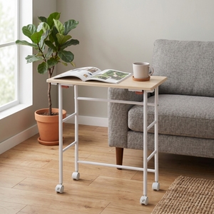 Sturdy Modern Iron Foldable Storage Coffee <b>Table</b> <b>with</b> Four-<b>wheel</b> Movable Design Easy Clean for Living Room Furniture - Product Image 2