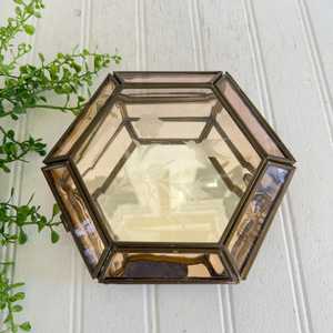 Modern Rose Gold Hexagonal <b>Glass</b> Jewelry <b>Box</b> Transparent Geometric <b>Glass</b> Ring <b>Box</b> Trinket Organizer Display Holder For Sale - Product Image 4
