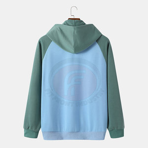เสื้อมีฮู้ดสำหรับผู้ชายไซส์ใหญ่พิเศษระบายอากาศได้ดีผ้าฝ้ายถักสีพื้นสำหรับฤดูหนาว - Product Image 2