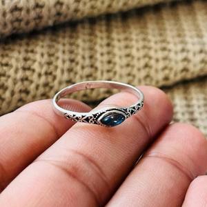 Minimalist <b>Labradorite</b> Brass Filigree <b>Ring</b> Silver Plated Dainty Wholesale <b>Ring</b> For Women - Product Image 2