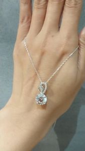 5ct Lab Diamond <b>Infinity</b> Pendant: 14K White <b>Gold</b> <b>Necklace</b> - Product Image 3