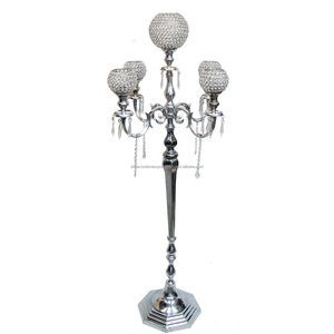 Candélabre en argent attrayant 5 bras avec bol en cristal Antique métal fait à la main bol en cristal candélabre de pièce maîtresse pour la décoration - Product Image 6