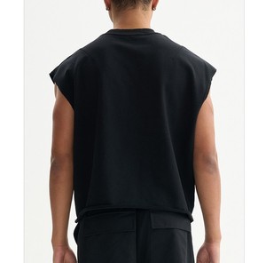 Débardeur Homme Uni Col V Sans Manches Respirant en Coton Spandex Tricoté Style Décontracté Sportif Transfert Thermique 220g High Street - Product Image 2