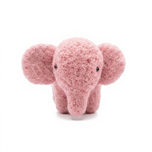 Pink <b>Felt</b> Wool Elephant <b>Christmas</b> Decoration Set Handmade Eco-Friendly 100% Certified Wool Animal <b>Ornament</b> Wall Hanging Indoor - Product Image 2