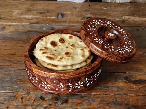 Wooden Roti Storage <b>Box</b> Chapati Hotpot Insulated Food <b>Container</b> Handmade Eco Friendly Kitchen Dining Serving Basket Style <b>Box</b> - Product Image 6
