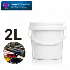 Conteneur d'encre en plastique de 2 L avec poignée et couvercle hermétique pour l'emballage d'encre d'impression, seau de stockage d'encre industrielle anti-fuite - Product Image 1