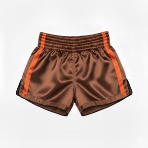 Shorts de Muay Thai en tissu satiné, style streetwear hip-hop, design traditionnel de boxe Muay Thai, qualité export. - Product Image 4