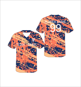 <b>Custom</b> Sublimated Baseball Jersey V-Neck Short Sleeve Adult Unisex Moisture Wicking Camouflage Print All Seasons - Product Image 6