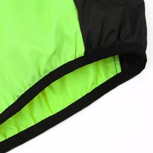 Chaqueta de Ciclismo Verde Neón y Negra para Hombre, Cortavientos con Forro de Malla, Cierre Completo, Cuello Alto, Impermeable y Resistente al Viento - Product Image 3