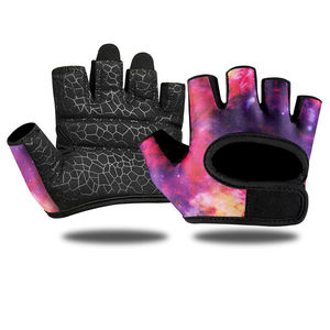 Guantes de levantamiento de pesas con soporte acolchado para la palma y medio dedo para hombres y mujeres, agarre duradero para entrenamiento, ejercicio, fitness y gimnasio - Product Image 1