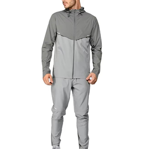 Ensemble survêtement coupe-vent léger en nylon imperméable de couleur unie pour homme, avec logo personnalisé – Meilleures ventes - Product Image 3