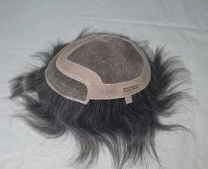 Perruque en cheveux humains avec dentelle frontale, cheveux chinois vierges Remy, ondulations profondes lâches, lisses crépus, ondulations aquatiques, 40-80g, 1b+gris - Product Image 2