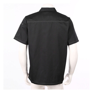 เสื้อเชฟแขนสั้นแบบยูนิเซ็กซ์ ชุดพนักงานร้านอาหาร บาร์ โรงแรม เสื้อผ้าพนักงานเสิร์ฟและเชฟ ทำจาก - Product Image 1