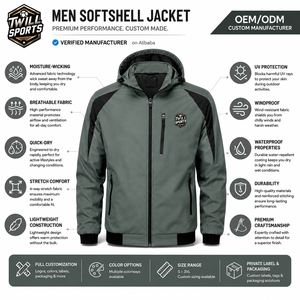 Premium Quality Coated Long Soft Shell Winter <b>Jackets</b> Stand Collar Quick Dry Windproof Zipper Side Pockets Softshell <b>Jackets</b> - Product Image 5