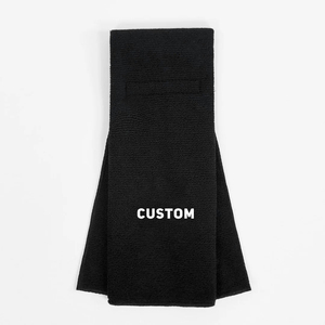 Serviette de sport personnalisée noire 100 % coton pour équipe de football américain, avec logo imprimé numériquement, manches courtes, extensible dans quatre sens, douce et absorbante - Product Image 1