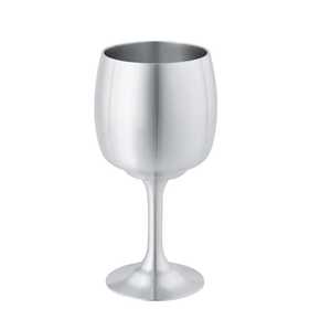 Skies Trader Lot de 2 verres à vin en acier inoxydable finition satinée, incassables, argent mat, faits à la main, modernes, pour mariage - Product Image 3