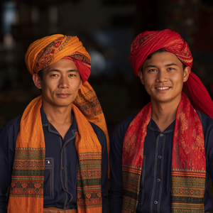 ผ้าพันคอผู้ชายแบบดั้งเดิมของไทย ทำจากผ้าฝ้าย เนื้อนุ่ม น้ำหนักเบา แฟชั่นวัฒนธรรม พร้อมบริการ OEM ODM ปรับแต่งได้ - Product Image 2