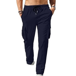 Pantalon cargo hip-hop pour homme, streetwear élastique, vente en gros OEM, cordon de serrage, plusieurs poches, pantalon cargo utilitaire pour homme, respirant - Product Image 1