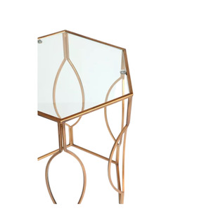 Mesa de Centro de Vidrio de Estilo Moderno y Lujoso, Mesa de Centro de Metal Creativa de Diseño Minimalista Nórdico para Sala de Estar - Product Image 3