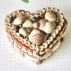 Gorgeous Antique Natural Seashell Jewelry Box Handmade Nautical Theme Shell Shape Engagement <b>Ring</b> <b>Boxes</b> - Product Image 1