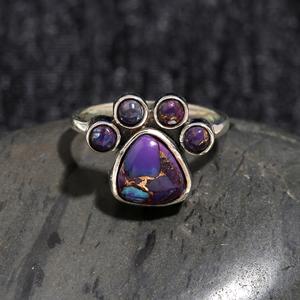 High Quality Purple Copper <b>Turquoise</b> <b>Ring</b> for Women Girls 925 Sterling Silver Jewelry Fine Silver Bulk Wholesale Jewelry Party - Product Image 1
