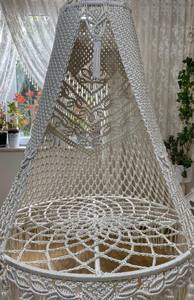 Silla Colgante Grande, Silla Columpio de Macramé, Silla Boho, Columpio de Porche, Cama Columpio para Interiores - Product Image 2