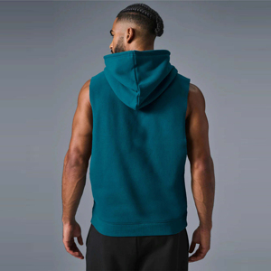 Sudaderas con Capucha sin Mangas para Hombre, Sólidas, para Gimnasio, Deportivas, Elásticas, Cómodas, de Forro Polar, para Fitness, Culturismo - Product Image 3