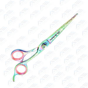 Tijeras de salón de belleza, tijeras de corte de pelo de peluquero recubiertas de papel con punta roma y tornillo ajustable de acero inoxidable - Product Image 4