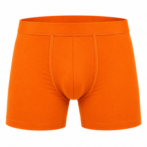 Calzoncillos bóxer de punto lisos naranjas para hombre, de tiro medio - Product Image 1