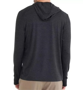 <b>Men's</b> <b>Short</b> <b>Sleeve</b> <b>Hoodie</b> Combed Cotton Half Zip Printed Hooded T Shirt Casual Streetwear Custom Logo - Product Image 6
