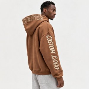 Sweat à capuche oversize tendance pour homme, broderie 3D personnalisée, police artistique, vêtement streetwear premium - Product Image 4