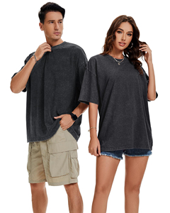 เสื้อยืดคอตตอน 100% ทรงโอเวอร์ไซส์ ซักกรด น้ำหนัก 280 กรัม ไหล่ตก คอกลม แบบเบสิค สำหรับผู้ชาย สไตล์วินเทจ แขนสั้น สีพื้น - Product Image 6