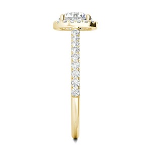 Anillo de Compromiso de Oro Amarillo de 14K con Diamante Cultivado en Laboratorio de 1.15CT, Corte Redondo, Halo y Pavé, para Mujer - Product Image 3