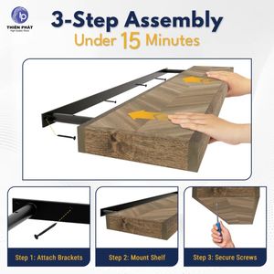 Ensemble d'étagères murales flottantes en bois d'acacia Chevron 16/24/36/48 pouces Finition noyer Étagères murales en bois pour la décoration de la chambre à coucher - Product Image 5