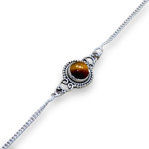 Pulsera de plata con piedras preciosas de ojo de Tigre con brazaletes de diamantes en plata de ley 925, joyería hecha a mano para mujer, venta al por mayor, diseño 2025 - Product Image 1