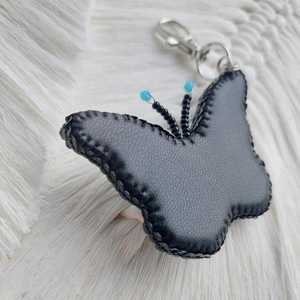 Monarch Butterfly Keychain, Hand-Embroidered Beaded <b>Bag</b> <b>Charm</b>, Nature Lover Accessory - Product Image 2