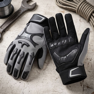 Gants de travail mécaniciens Amara de qualité supérieure, durables, antidérapants, en cuir synthétique renforcé, avec poignet élastique, 11 oz, épais, résistants à la chaleur - Product Image 6