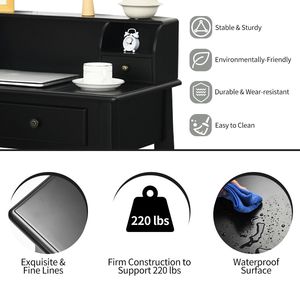Escritorio Flotante Desmontable de 2 Niveles con Almacenamiento, Estilo Misionero, Mesa de Vanidad - Product Image 4