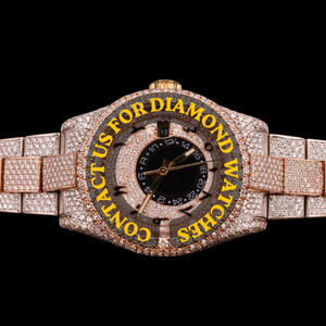 Shiny <b>Studded</b> Hip Hop Watch Glass Moissanite Diamond Full Iced Chronograph Quartz Limited Edition Fashion Business Wristwatch - Product Image 1
