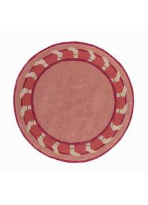 Alfombra Oriental Abstracta Redonda de Lana y Viscosa Hecha a Mano, Ecológica, de Pelo Corto, Modelo TOP-9055 de Jaipur Rugs, Color Cranberry - Product Image 2