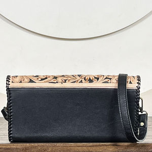 Custom Hand Tooled Cow Leather Lock Handbag Purse Western Fashion High Quality Elegant Luxury Crossbody Shoulder <b>Bag</b> for Women's - Product Image 5