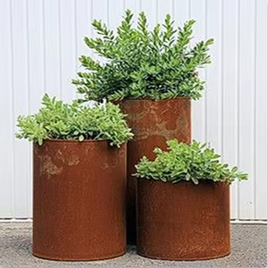 Round <b>Rectangle</b> Corten Steel <b>Planter</b> Large Modern Outdoor Flower Pots ,raised Garden Beds - Product Image 3
