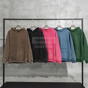 เสื้อฮู้ดดี้โอเวอร์ไซส์ทรงครอปคุณภาพสูงสำหรับผู้ชาย แขนเสื้อแบบดรอปโชว์เดอร์ ซิปคู่ ผ้าหนา 340 กรัม ผสมผ้าฝ้าย มีกระเป๋า - Product Image 4