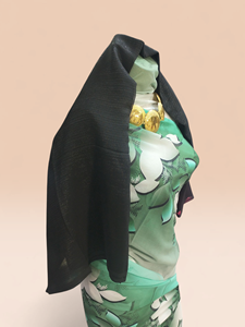 Conjunto de Tela Dirac Suiza Floral Verde Premium - Elegante Atuendo Tradicional Somalí con Chal y Borde a Juego - Product Image 2