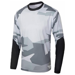 T-shirt de performance à manches longues le plus vendu, impression par sublimation, séchage rapide, maillot de motocross à manches longues, motif camouflage gris noir - Product Image 1