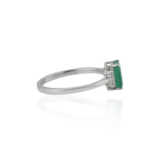 New Trilogy Design Octagon Shape Natural <b>Emerald</b> Gemstone Pure Solid 925 Sterling <b>Silver</b> <b>Ring</b> May Birthstone Fine Jewelry - Product Image 5