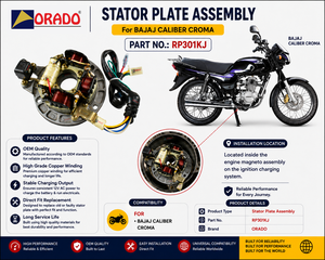 Conjunto de placa de bobina de estator Bajaj Caliber Croma, calidad de exportación para repuestos de motocicletas, India, Orado - Product Image 6
