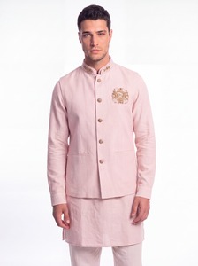 Custom Luxury <b>Mens</b> Embroidered Bandhgala <b>Waistcoat</b> Kurta Set Indian Ethnic Wedding Groom Wear Nehru Jacket 3 Piece Suit - Product Image 4