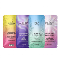 Sachet en feuille d'aluminium imprimé sur mesure en petite série pour masque facial, sérum hydratant, soins de la peau, 25 ml, sac en Mylar